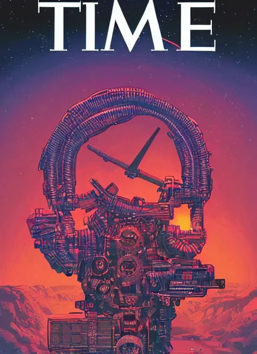 Prompt: TIME magazine cover, the coming AI singularity, by Dan Mumford, 4k