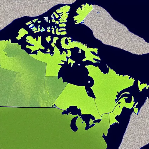 Prompt: a satellite map of canada