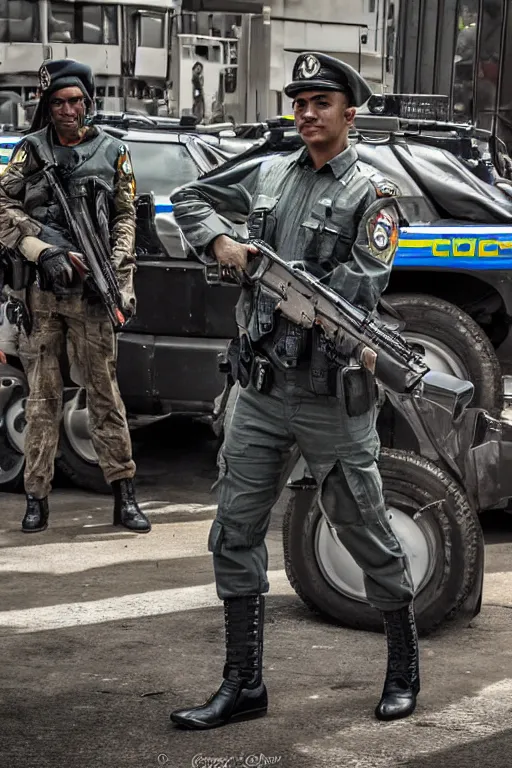 Prompt: carro da policia militar de sao paulo, 8 k, hdr, great light, by greg rutkowski and annie leibowitz