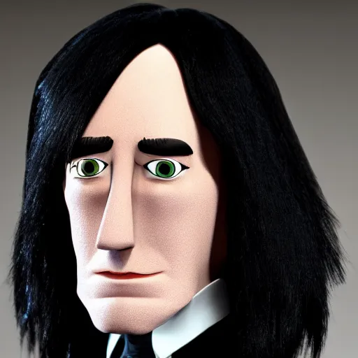 Prompt: Severus Snape depicted as a muppet, photography, cinematic lighting, close up shot