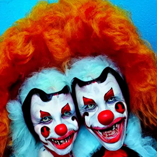 Image similar to conjoined clowns