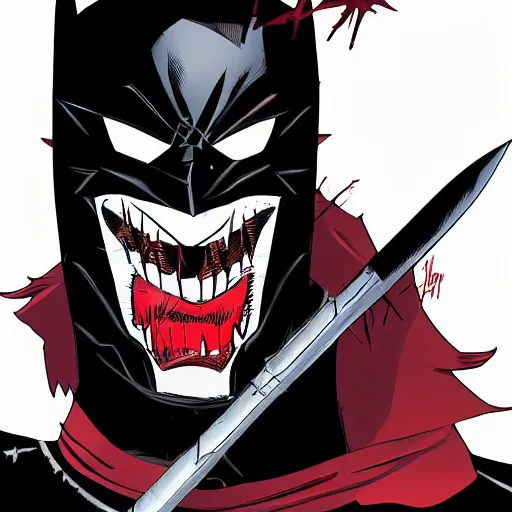 Prompt: the batman who laughs