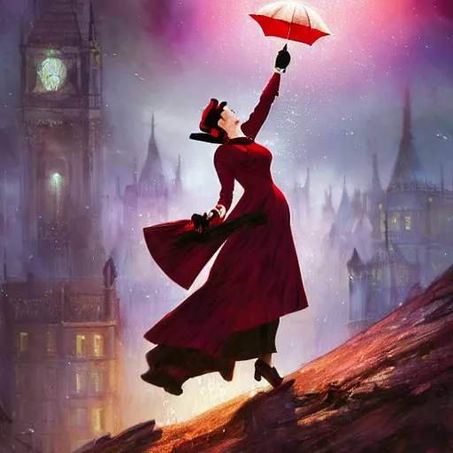 Prompt: Mary poppins , casting epic spell, magic the gathering artwork, D&D, fantasy, cinematic lighting, centered, symmetrical, highly detailed, digital painting, artstation, concept art, smooth, sharp focus, illustration, volumetric lighting, epic Composition, 8k, art by Akihiko Yoshida and Greg Rutkowski and Craig Mullins, heroic pose, oil painting, cgsociety, magic lab background