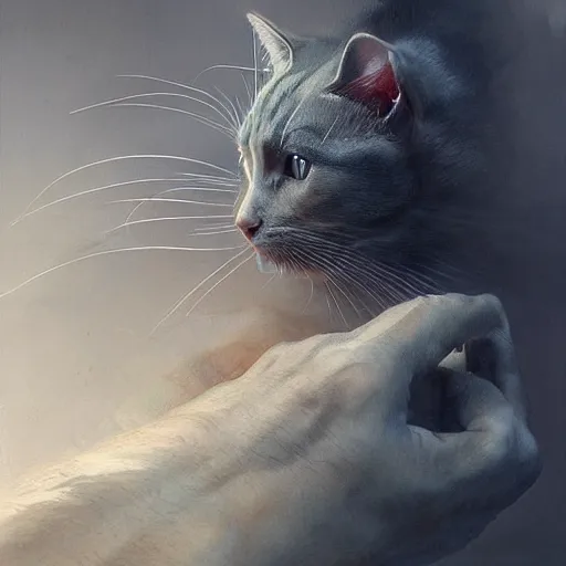 Image similar to Schrodinger cat, quantum mechanics, highly detailed, smooth, artstation, digital illustration by Ruan Jia and Mandy Jurgens and Artgerm and Wayne Barlowe and Greg Rutkowski and Zdislav Beksinski