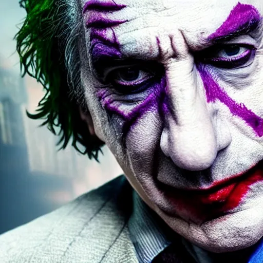 Image similar to film still of Alan Rickman as joker in the new Joker movie