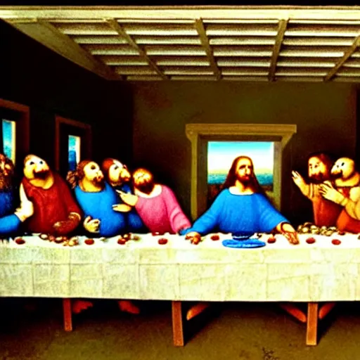 Prompt: high quality ,the last supper but with Muppets in leonardo da vinci stayl