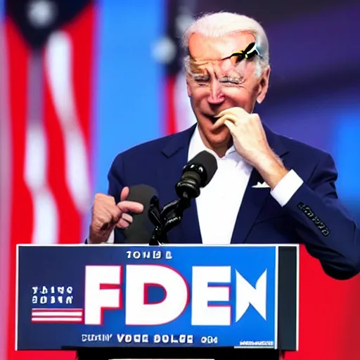 Image similar to joe biden cries on stage