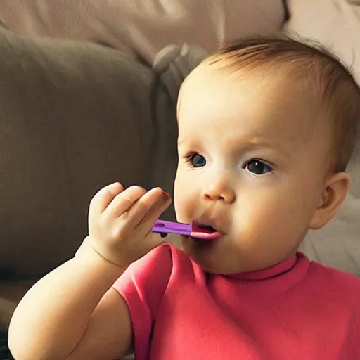 Prompt: baby with a juul