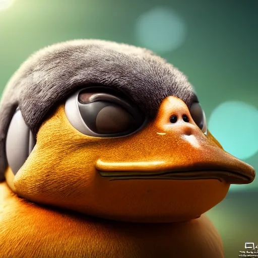 Image similar to photography of a realistic psyduck animal, ultra detailed, 8 k, cinematic lighting, natural background, trending on artstation, pokemon