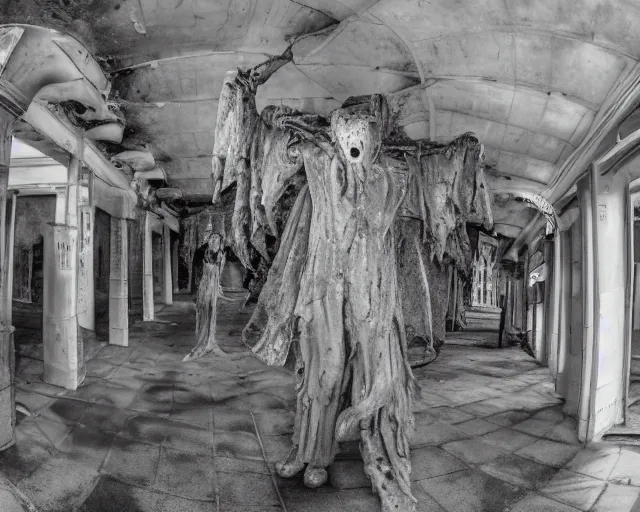 Image similar to camera footage of a several weeping angels, False Human Features, Phasing through walls and floor in an abandoned shopping mall, Psychic Mind flayer, Terrifying, Insanity :7 , high exposure, dark, monochrome, camera, grainy, CCTV, security camera footage, timestamp, zoomed in, Feral, fish-eye lens, Fast, Radiation Mutated, Nightmare Fuel, Ancient Evil, No Escape, Motion Blur, horrifying, lunging at camera :4 bloody dead body, blood on floors, windows and walls :5