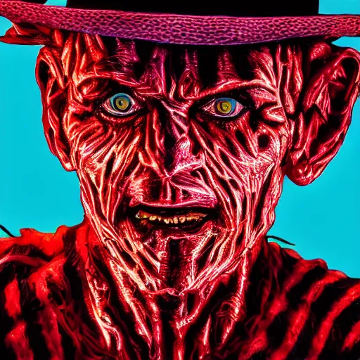 Prompt: portrait of freddy krueger, highly detailed, synthwave photography, 8k,