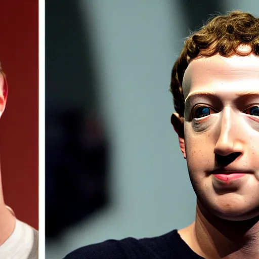 Image similar to mark zuckerberg as an eerie prototype uncanny valley android