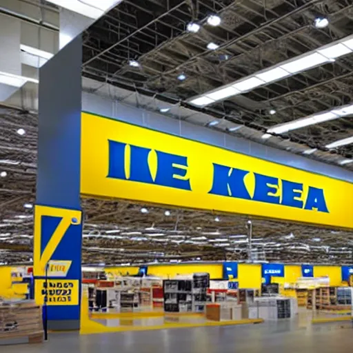 Prompt: an endless ikea store