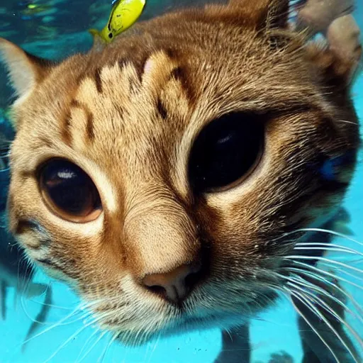 Image similar to underwater no one can hear you meow