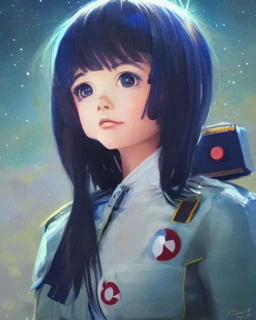 Image similar to portrait Anime space cadet girl cute-fine-face, pretty face, realistic shaded Perfect face, fine details. Anime. realistic shaded lighting by Ilya Kuvshinov Giuseppe Dangelico Pino and Michael Garmash and Rob Rey, IAMAG premiere