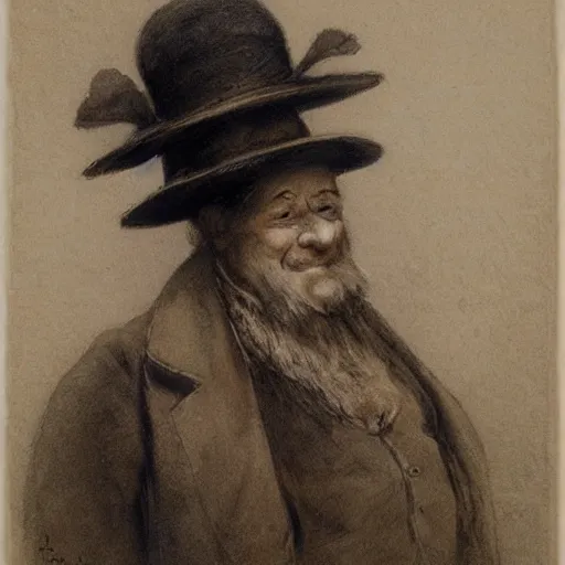 Image similar to man wearing a heavy fat stone hat high resolution, high quality, by jean - baptiste monge