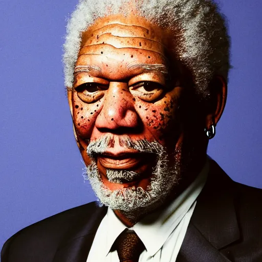 Prompt: normal map of Morgan freeman