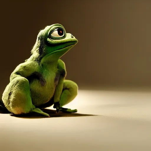 Image similar to very very very very cute Pepe, cinematic lighting, award winning creature photography