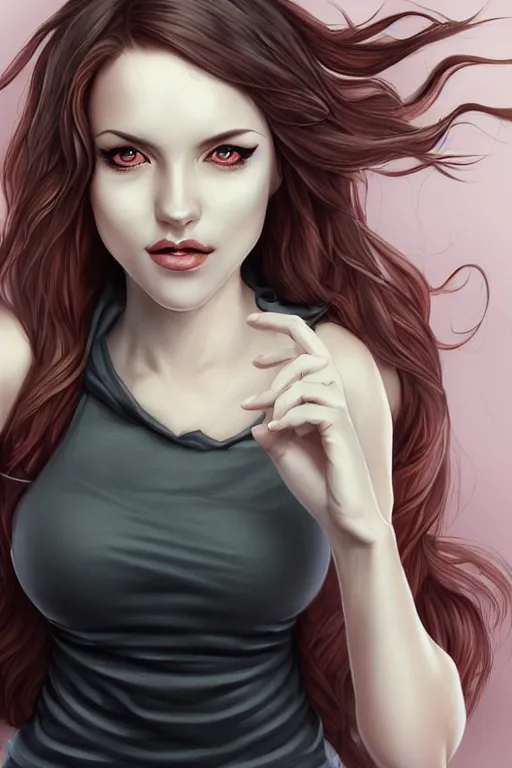 Image similar to Succubus in virgin killer sweatshirt portrait, by artgerm, WLOP