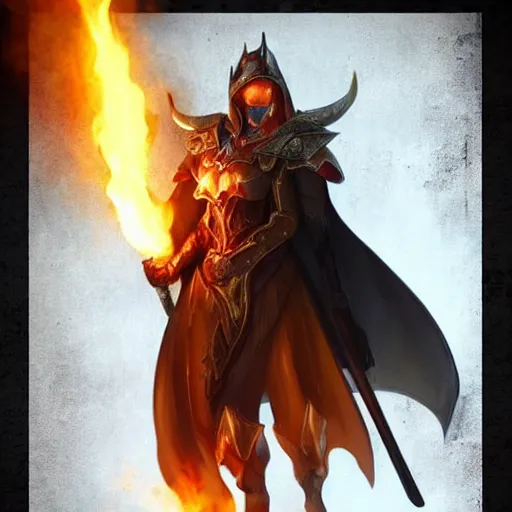 Image similar to super protector knight: Flame Guardian Sorcerer trending on artstation deviantart Pinterest detailed realistic High Resolution HD 8k