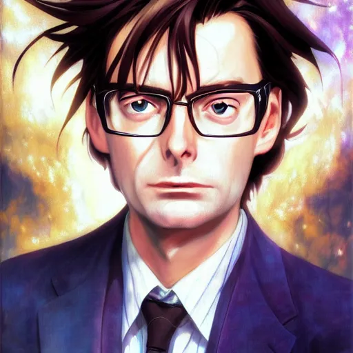 Image similar to The Tenth Doctor as a Beautiful Anime Girl, Beautiful Anime Girl, Beautiful Anime Girl, Looking into the camera, detailed, centered, digital painting, artstation, concept art, donato giancola, Joseph Christian Leyendecker, WLOP, Boris Vallejo, Breathtaking, 8k resolution, extremely detailed, beautiful, establishing shot, artistic, hyperrealistic, beautiful face, octane render, cinematic lighting, dramatic lighting, masterpiece