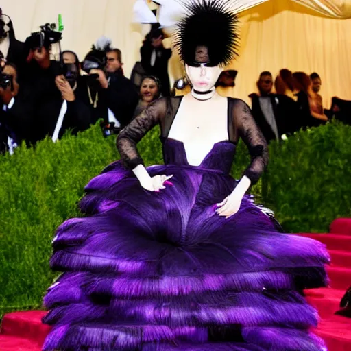 Prompt: a funeral at the met gala