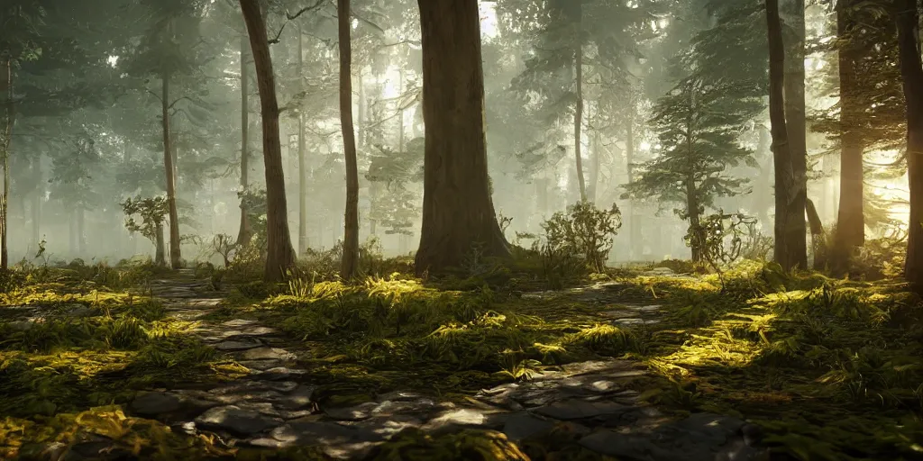 Image similar to plataform game concepts, game Tiles forest, unreal 5, hyperrealistic, realistic, photorealistic, dynamic lighting, highly detailed, cinematic landscape, studio landscape, studio lighting