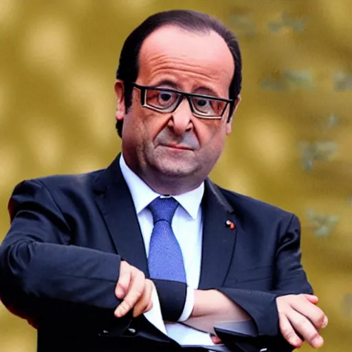 Image similar to François hollande is a super saiyan, by Gainax Co,