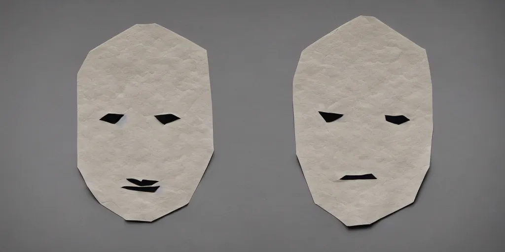 Prompt: a face made of paper