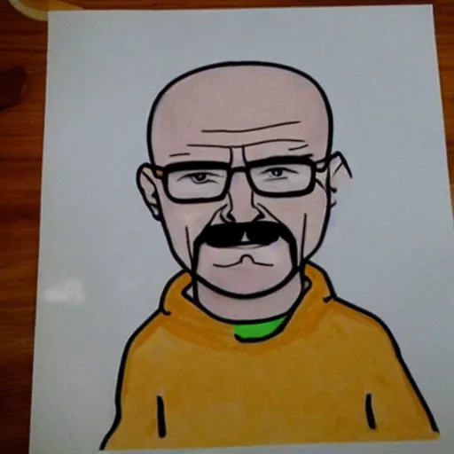 Prompt: picture of Walter White drawn by a toddler