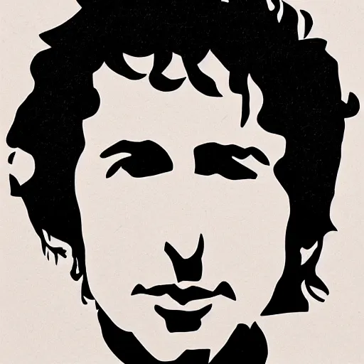 Image similar to flat portrait of bob dylan by paul rand