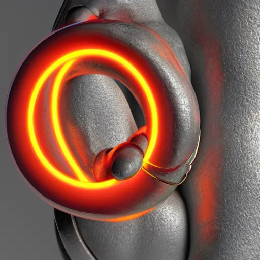 Image similar to renaissance statue bright neon ring, digital art, 3 d render, ray tracing, hyper - realistic, hyper detailed, 8 k resolution, sharp focus