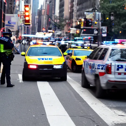 Image similar to news real of a police chase. Nyc streets