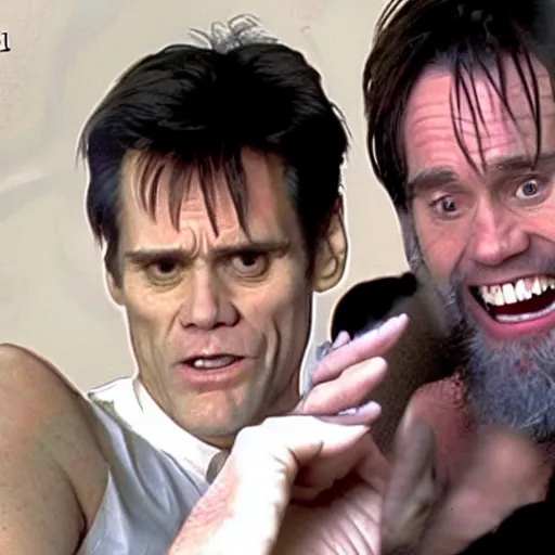 Image similar to Jim Carrey attacks Jim Carrey