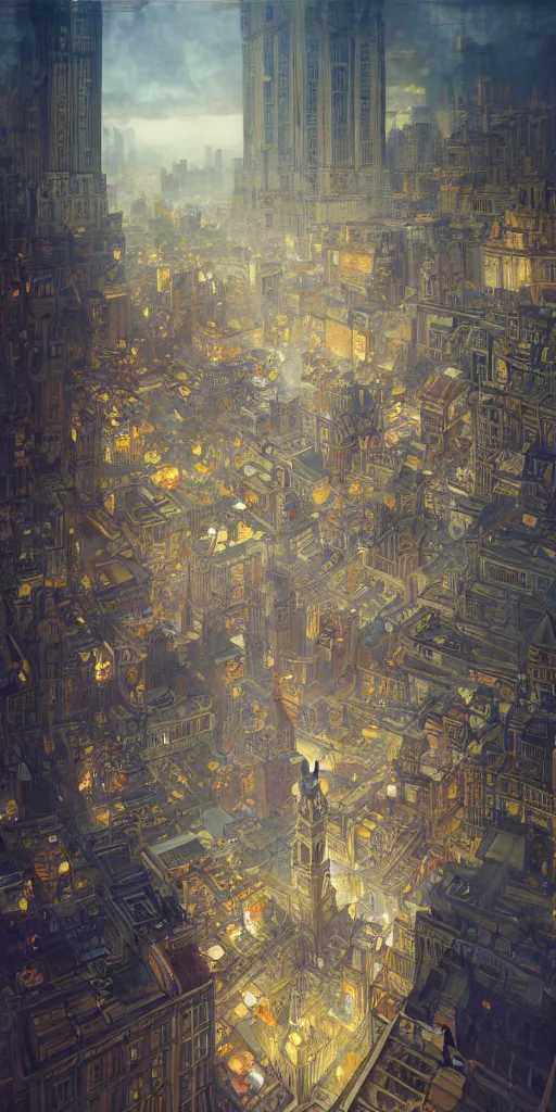 Image similar to ' a metropolis made out of colored !folded paper, paper origami, !city background, ethereal, fantasy, Lawrence Alma-Tadema, James Jean, oozium, peter morbacher, angelarium, alchemy, luxury, heavenly light, Soft illumination, Trending on artstation, Cinematic Lighting, very detailed, 3D, octane render, artgerm'