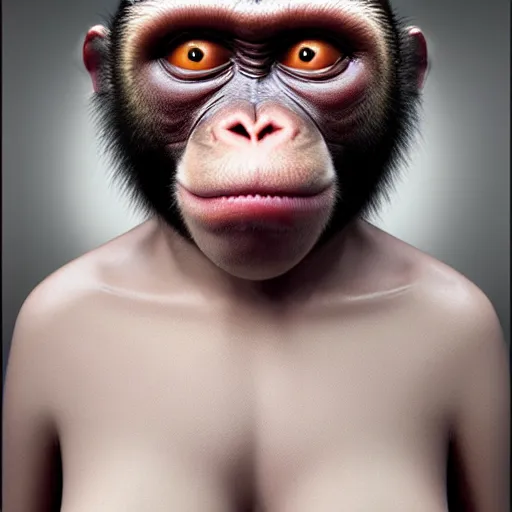 Image similar to a hyperrealistic surreal portrait of open sores, bumps, skin wounds, surface hives on the skin of a monkey covered with pox, hives, bumps, highly detailed, by Jason Edmiston and Ernst Jaeckel, octane render