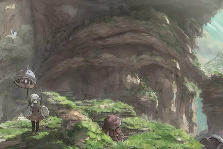 Image similar to made in abyss concept art