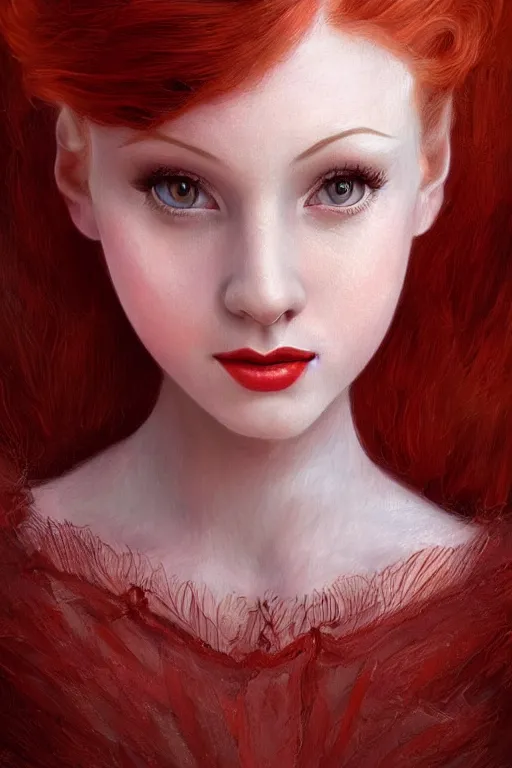 Prompt: hyperrealistic photography of a highly detailed and symmetrical gorgeous red head female ballerina in the style of vargas and wlop, highly detailed, face symmetry, masterpiece, award - winning, sharp focus, intricate concept art, ambient lighting, 8 k, artstation