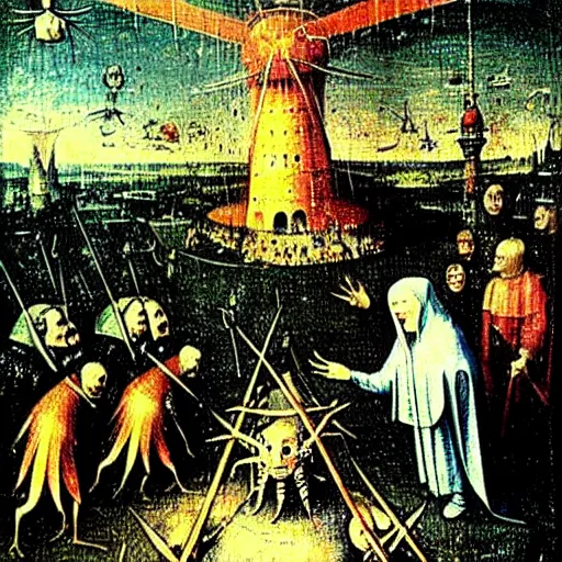 Image similar to putin in hell, hieronymus bosch