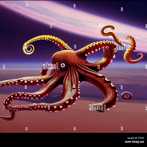 Image similar to hyperrealism photography in araki nobuyoshi style computer simulation visualisation of detailed octopus riding on a astronaut back in the detailed ukrainian village in dramatic scene from movie the big lebowski ( 1 9 9 8 )