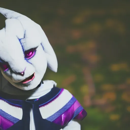 Image similar to portrait photo still of a young asriel dreemurr from undertale, 8 k, 8 5 mm f 1. 8