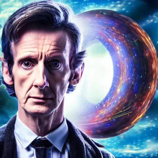 Prompt: a beautiful full body photograph of'doctor who ', time vortex in the background, detailed face, symmetrical face, extreme realism and detail, 8 k, completely framed, direct lighting, 3 5 mm photo, photorealistic, sharp focus