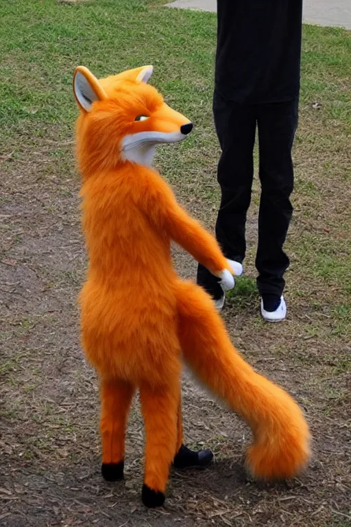 Image similar to an anthropomorphic fox, fursuit!!!!, cosplay