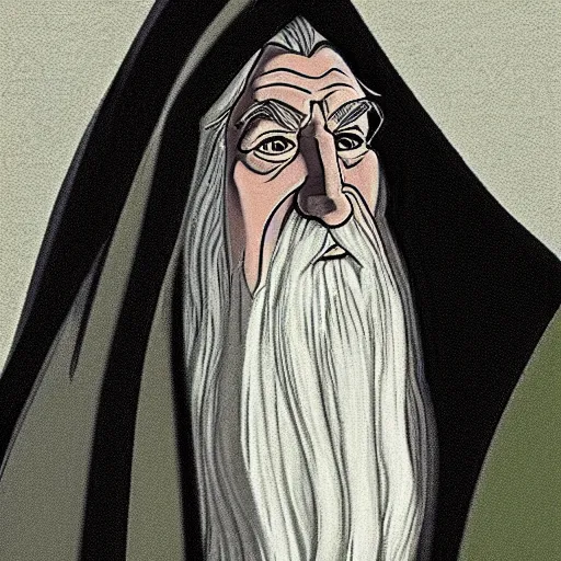 Prompt: gandalf portrait, simpsons cartoon style.