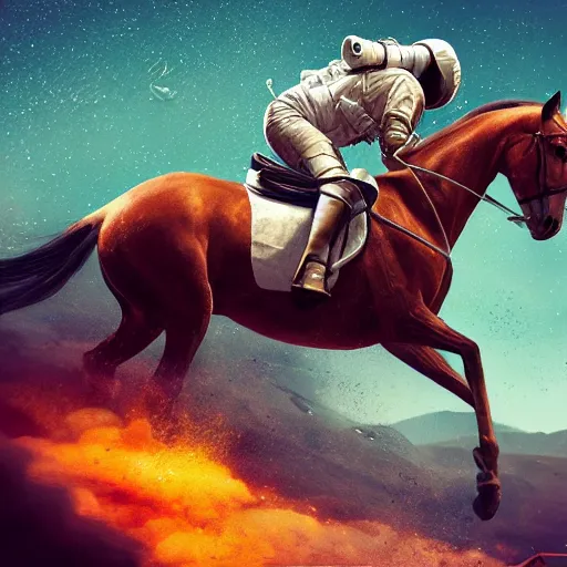 Image similar to a photo of an astronaut riding on a horse, ultra detailed, 8 k, trending on artstation, award - winning art,