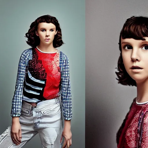 Image similar to photoshoot of Millie Bobby Brown