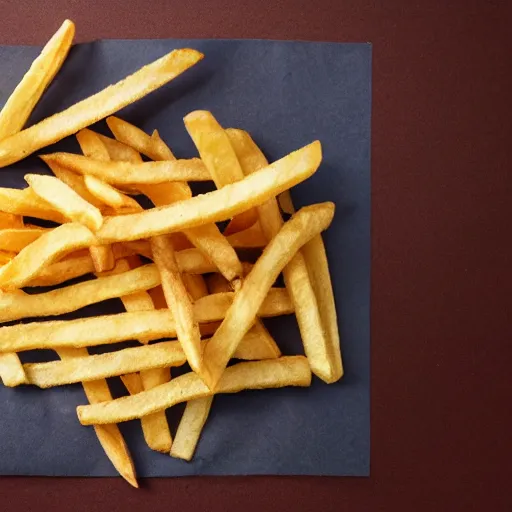 Prompt: photo of [ a single french fry chip ] shaped mixed into stephen fry hybrid intercross mix