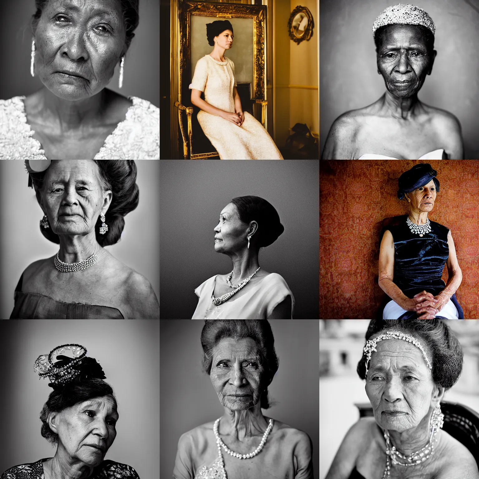 Prompt: a portrait of an elegant lady, documentary photography