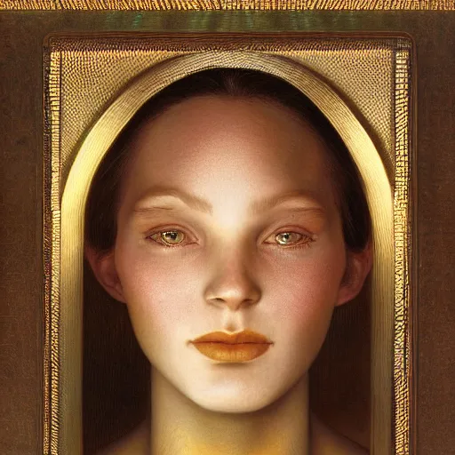 Image similar to A beautiful portrait of a woman with iridescent skin by James C. Christensen