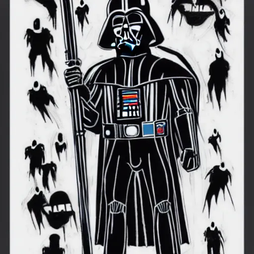 Prompt: darth vader drawn by a child